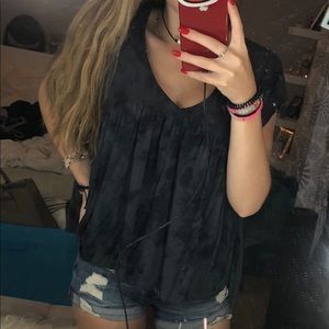 Loose fitting tie-dye shirt